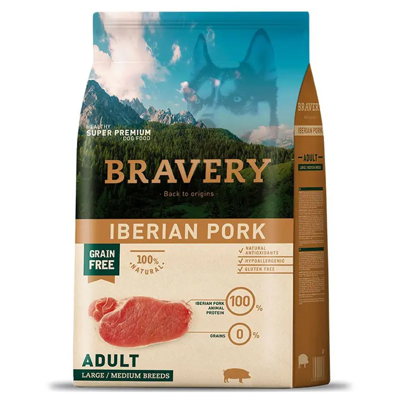 Alimento Bravery Adulto Raza Mediana y Grande Cerdo Ibérico 4kg