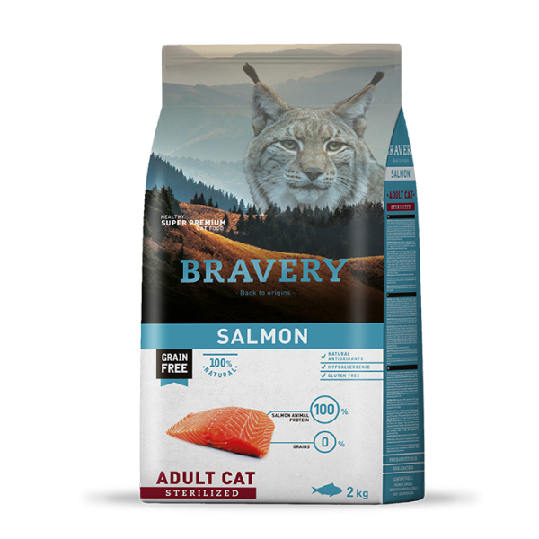 Alimento Bravery Gato Adulto Esterilizado Salmon 2kg