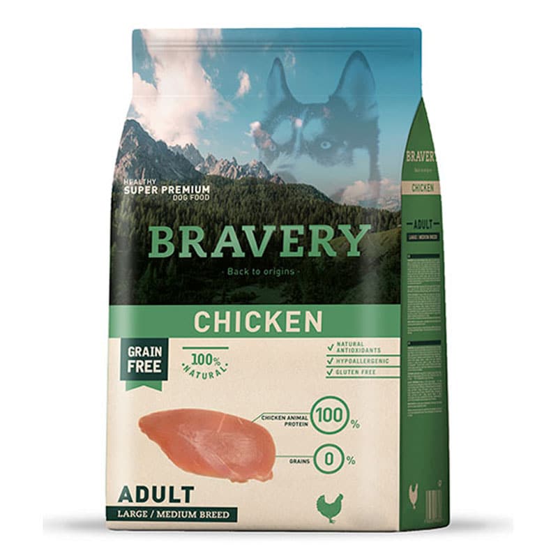 Alimento Bravery Adulto Raza Mediana y Grande Pollo 4kg