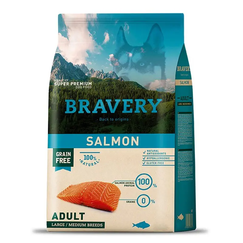 Alimento Bravery Adulto Raza Mediana y Grande Salmón 12kg