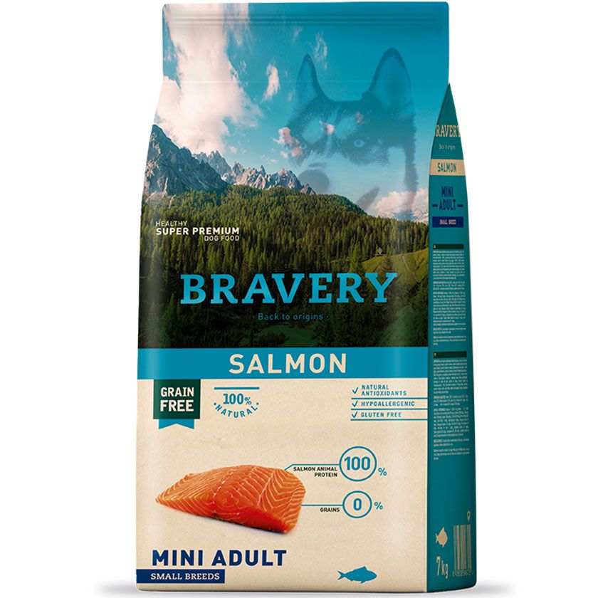 Alimento Bravery Adulto Raza Pequeña Salmon 7kg