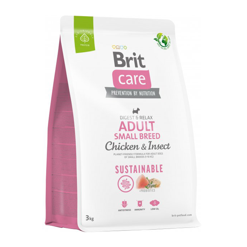 Alimento Britcare adulto raza pequeña pollo e insecto 3kg