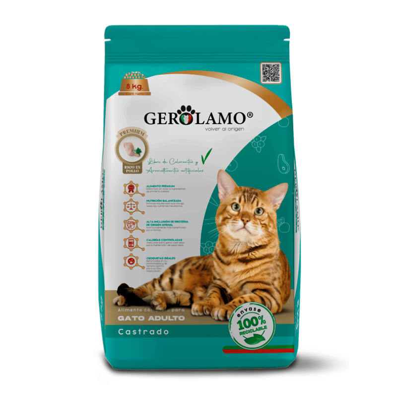 Alimento Gerolamo Gato Adulto Castrado 8kg