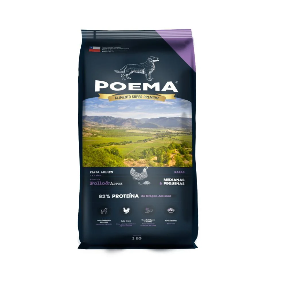 Alimento Poema Perro Adulto raza Mediana Pollo 12kg