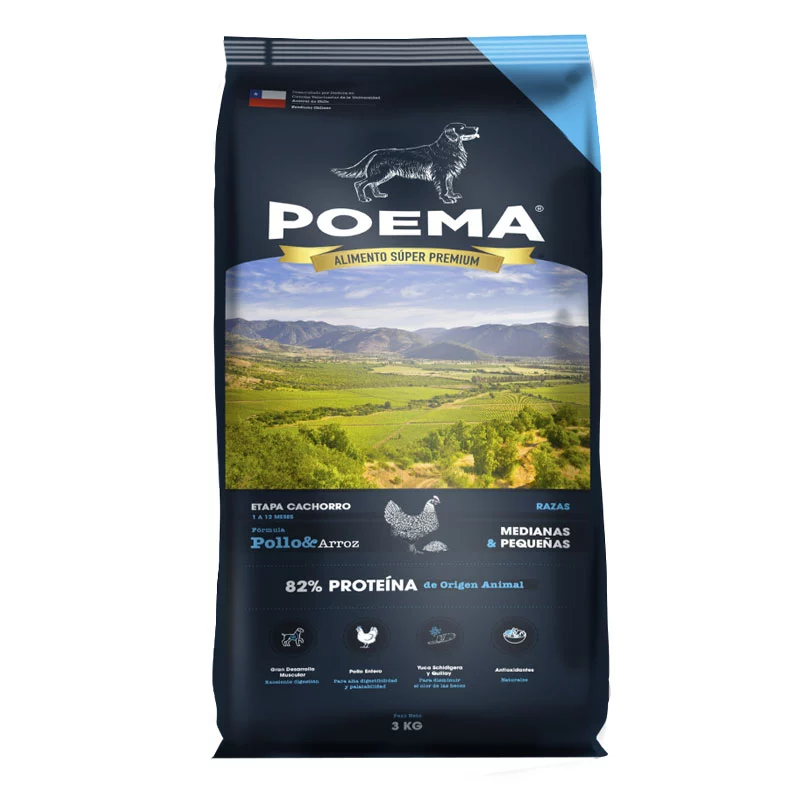 Alimento Poema Perro Cachorro Raza Mediana Pollo 12kg