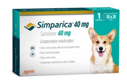 Comprimido Simparica 10 a 20kg 1 Unidad