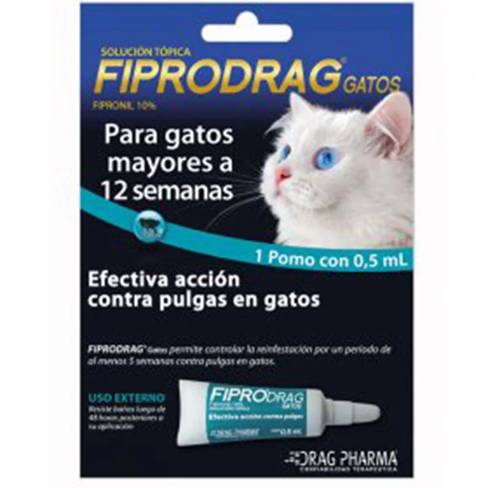 Pipeta Para Gatos  Fiprodrag Mayores a 12 Semanas