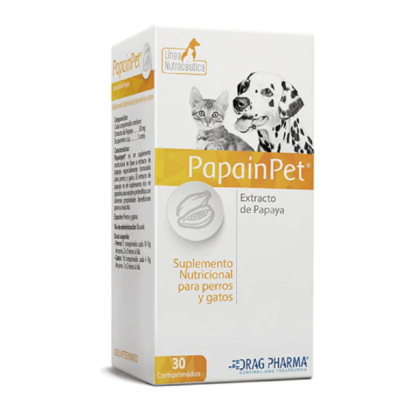 Suplemento Nutricional Perros y Gatos Papainpet  30 Comprimidos